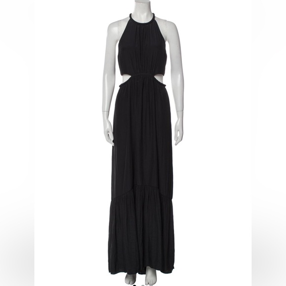 Black Maxi Dress with Cutout - Picture 1 of 4